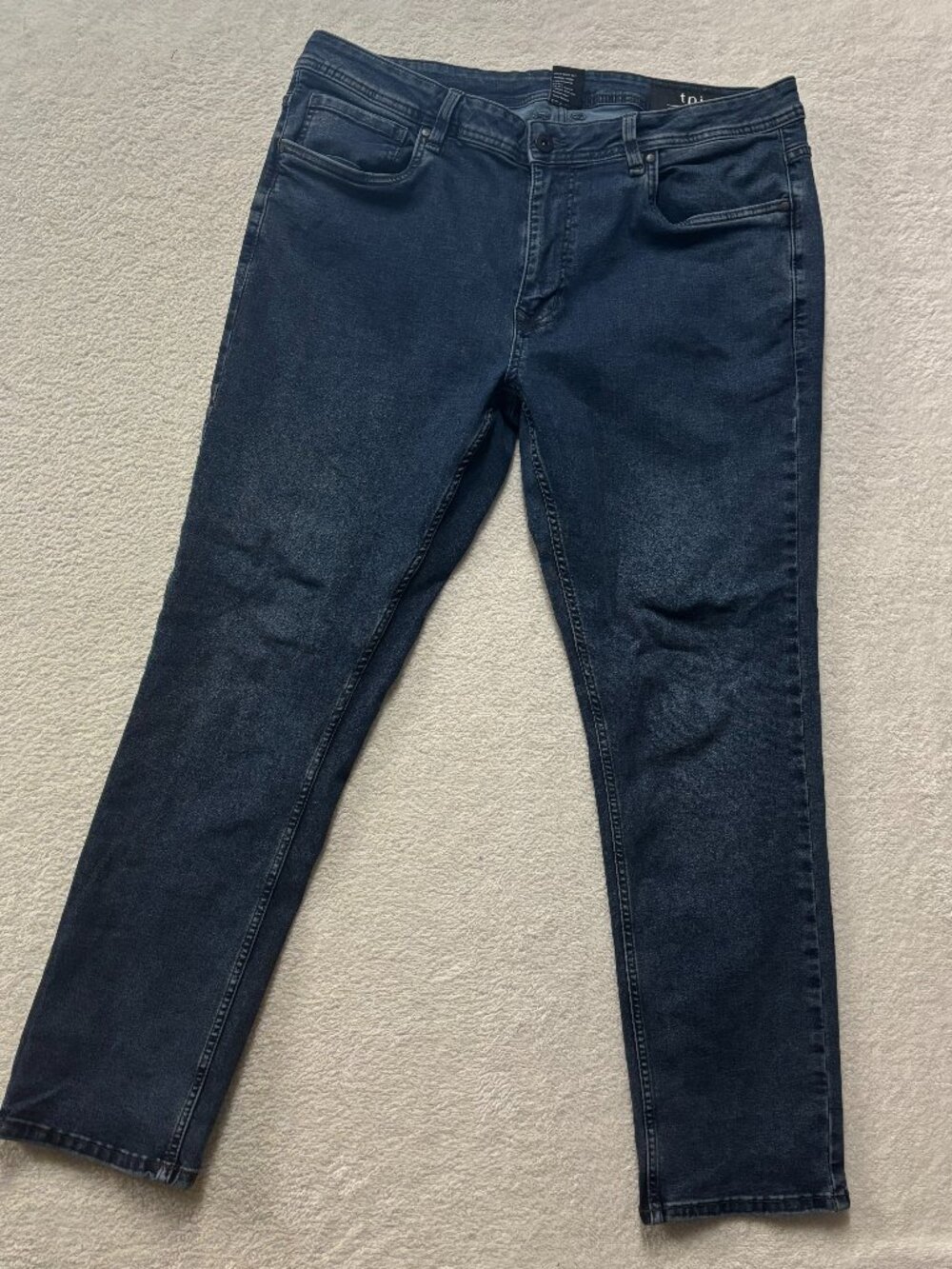 The Perfect Jean NYC Jeans Mens 36x30 Slim Fit Dark Blue Wash Denim